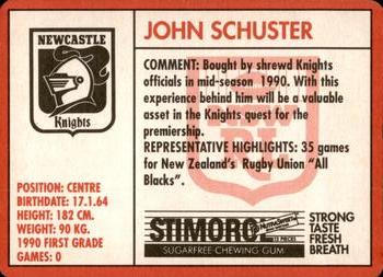 1991 Stimorol NRL #61 John Schuster Back